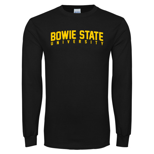  Black Long Sleeve T Shirt - Bowie State University Arched