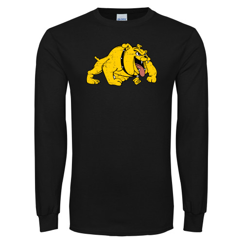  Black Long Sleeve T Shirt - Primary Mark Distressed