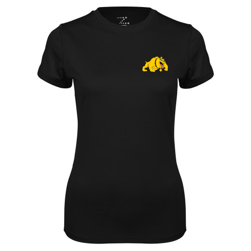  Womens Black Performance Tee - Primary Mark