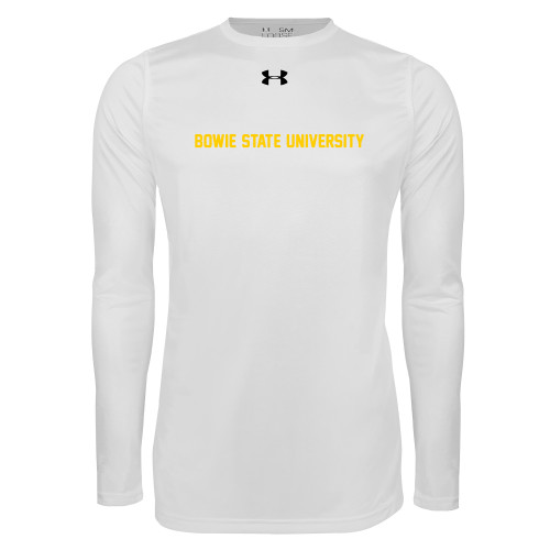  Under Armour White Long Sleeve Tech Tee - Bowie State University Flat