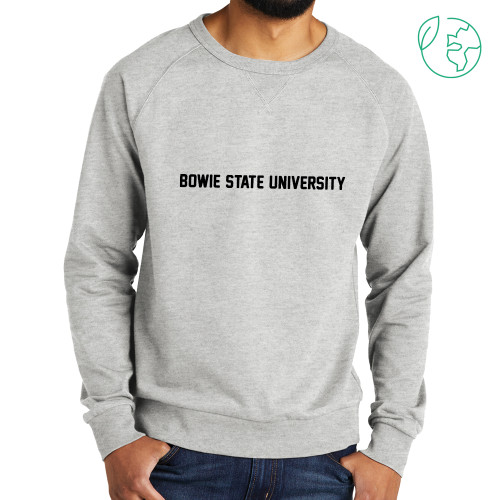  Allmade Light Grey Organic French Terry Crewneck Sweatshirt - Bowie State University Flat