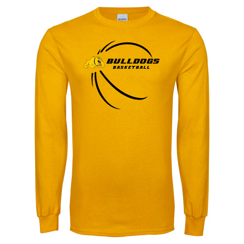  Gold Long Sleeve T Shirt - Basketball