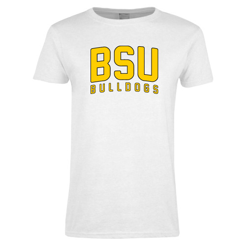 Womens White Short Sleeve Tee - BSU Bulldogs
