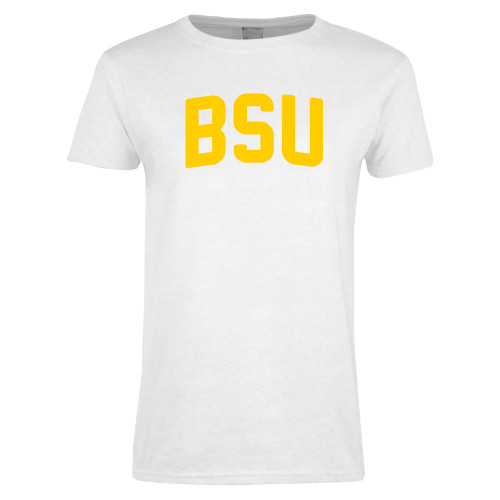  Womens White Short Sleeve Tee - BSU