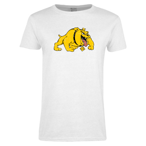  Womens White Short Sleeve Tee - Primary Mark Distressed