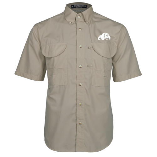  Khaki Fishing Shirt Performance Short Sleeve - Primary Mark