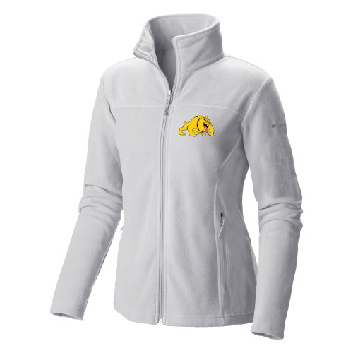  Columbia Womens Full Zip White Fleece Jacket - Primary Mark