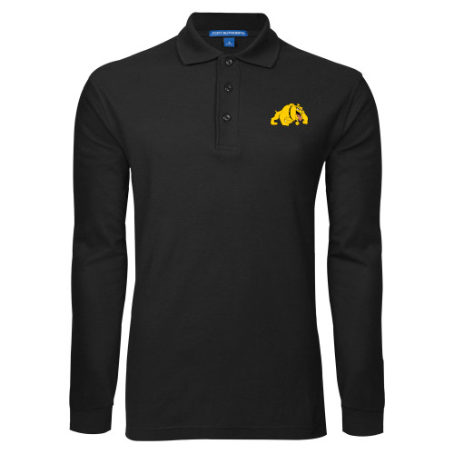  Black Long Sleeve Polo - Primary Mark