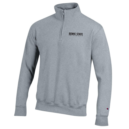  Champion Heather Grey Fleece 1/4 Zip - Bowie State University Stacked