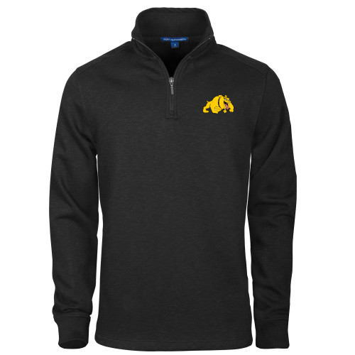 Bowie State Black Slub Fleece 1/4 Zip Pullover