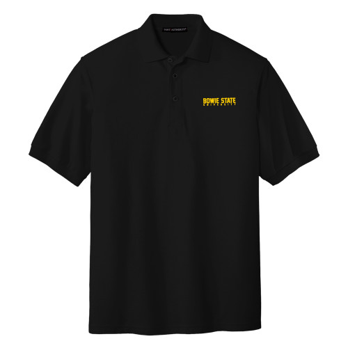  Black Silk Touch Polo - Bowie State University Stacked