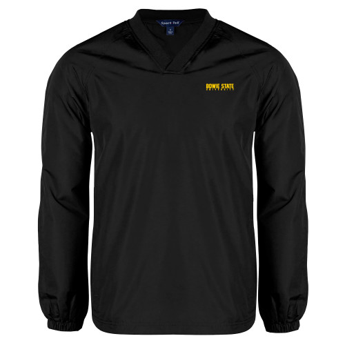  Black V Neck Raglan Windshirt - Bowie State University Stacked
