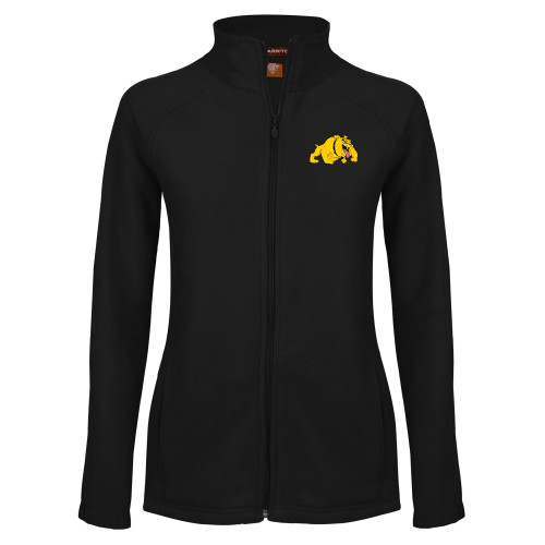  Womens Black Fleece Full Zip Jacket - Primary Mark