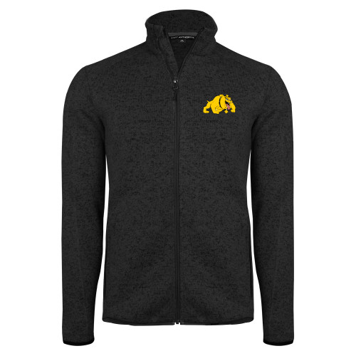 Black Heather  Sweater Fleece Jacket - Primary Mark