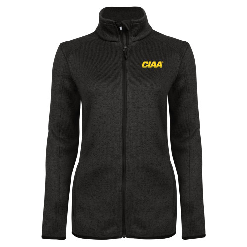  Womens Black Heather Fleece Jacket - Bowie State CIAA
