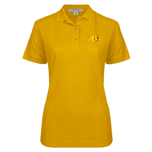  Womens Silk Touch Gold Pique Polo - Primary Mark
