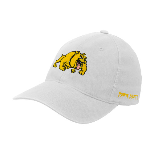 Bowie State White Flexfit Structured Low Profile Hat