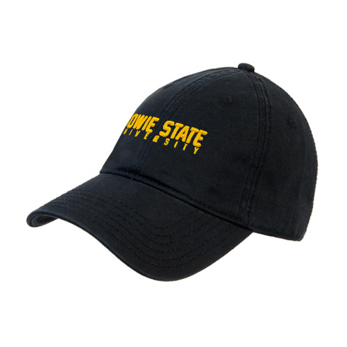  Black Unstructured Adjustable Low Profile Hat - Bowie State University Stacked