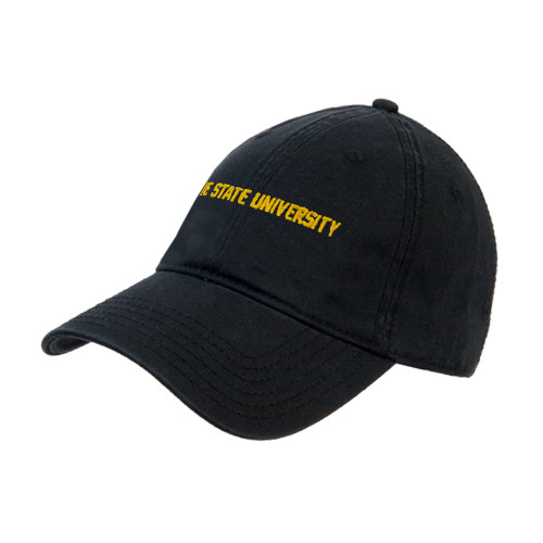  Black Unstructured Adjustable Low Profile Hat - Bowie State University Flat