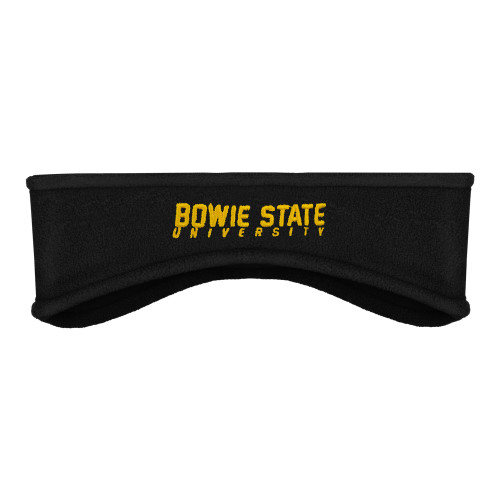  Black Stretch Fleece Headband - Bowie State University Stacked
