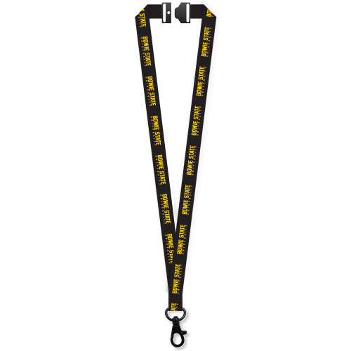  3/4 Inch Smooth Polyester Sublimated Lanyard w/Black Lobster Claw and Breakaway - Word Mark