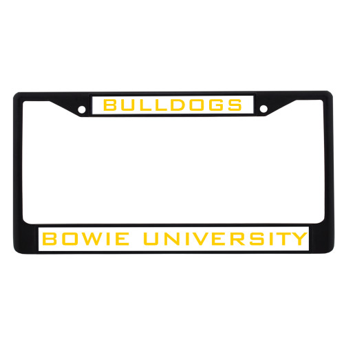  Metal License Plate Frame in Black - Bulldogs