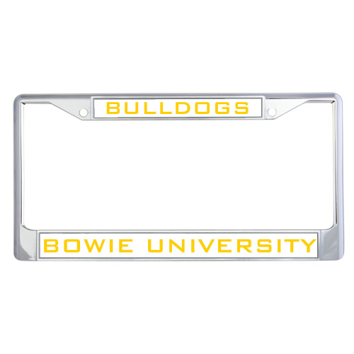  Metal License Plate Frame in Chrome - Bulldogs