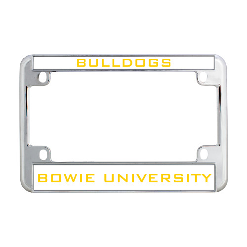  Metal Motorcycle License Plate Frame in Chrome - Bulldogs