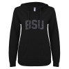 Thumbnail image for  ENZA Womens Black V Notch Raw Edge Fleece Hoodie