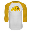 Thumbnail image for  White/Gold Raglan Baseball T Shirt