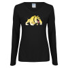 Thumbnail image for  Womens Black Long Sleeve V Neck Tee 