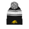 Thumbnail image for  Black/White Two Tone Knit Pom Beanie w/Cuff