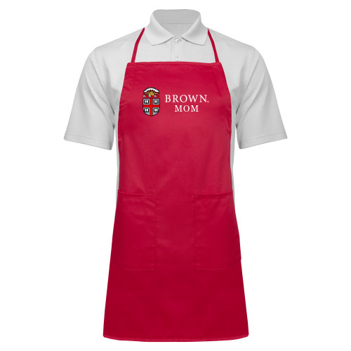  Full Length Red Apron - Brown Mom