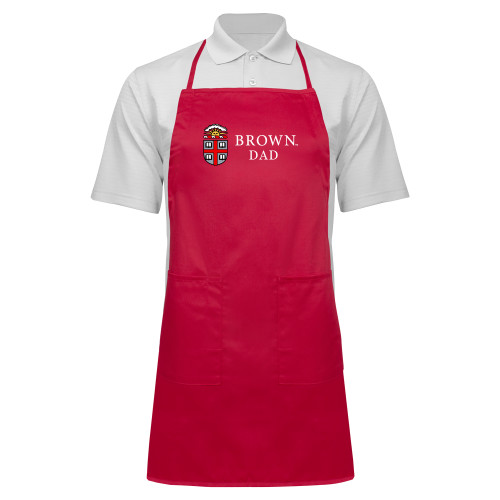  Full Length Red Apron - Brown Dad