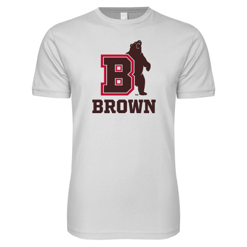  Next Level White SoftStyle T Shirt - Bear with B over Brown