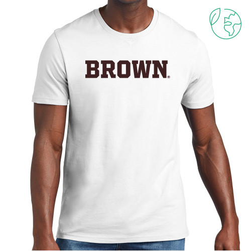  Allmade White Organic Cotton Tee - Brown Wordmark