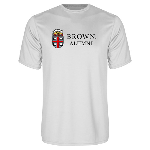  White Performance Tee - Brown Alumni