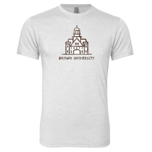  Next Level Heather White Triblend Tee - Campus Brown Dist.