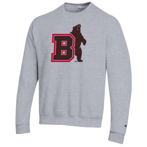  Champion Heather Grey Fleece Crew - Bear with B