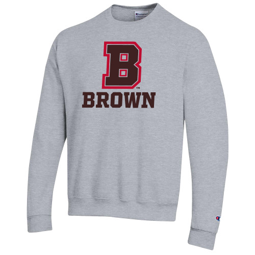  Champion Heather Grey Fleece Crew - B Brown