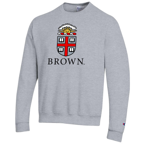  Champion Heather Grey Fleece Crew - Institutional Logo Stacked