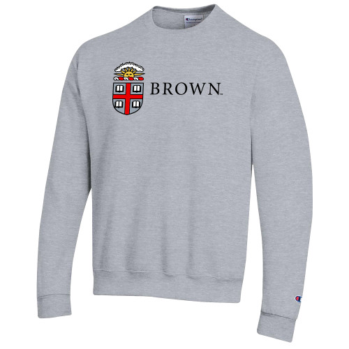  Champion Heather Grey Fleece Crew - Institutional Logo Horizontal