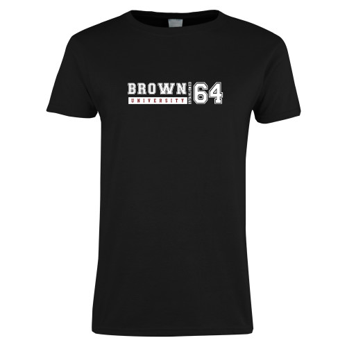  Womens Black Short Sleeve Tee - Brown 64