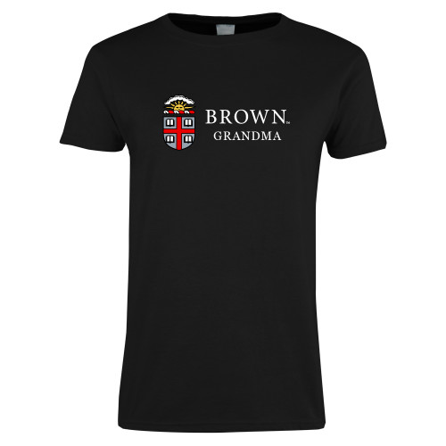  Womens Black Short Sleeve Tee - Brown Grandma