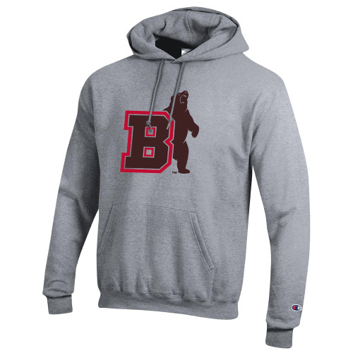  Champion Heather Grey Fleece Hoodie - Bear with B