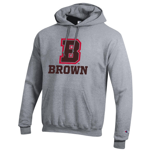  Champion Heather Grey Fleece Hoodie - B Brown