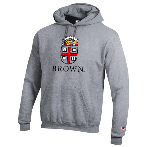  Champion Heather Grey Fleece Hoodie - Institutional Logo Stacked