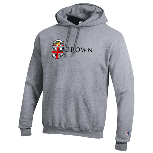 Champion Heather Grey Fleece Hoodie - Institutional Logo Horizontal