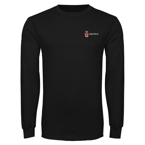  Black Long Sleeve T Shirt - Flat University Crest
