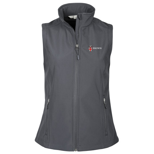  Womens Charcoal Core Softshell Vest - Flat University Crest